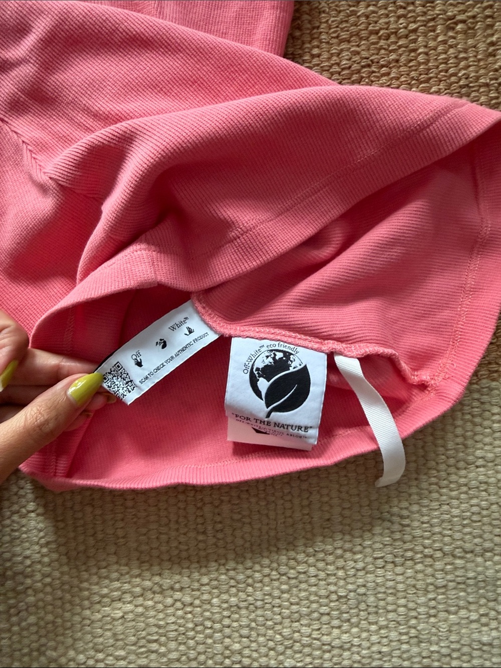 Off-White Pink Ribbed Tank Top - Picture 3 of 4